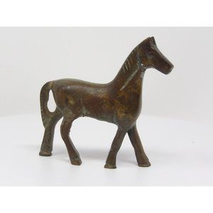 Vintage Miniature Brass Horse 3" H x 3" W